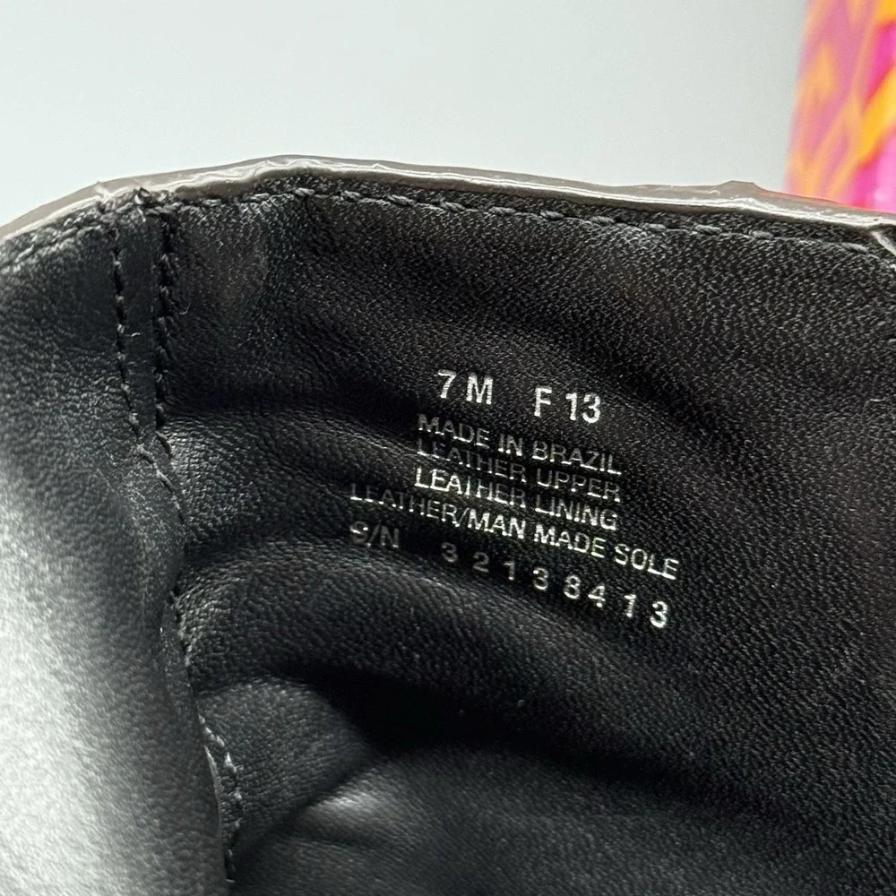 Tory Burch Landers Bootie Black Leather Studded‎ Ankle Boots Chunky Heel Size 7